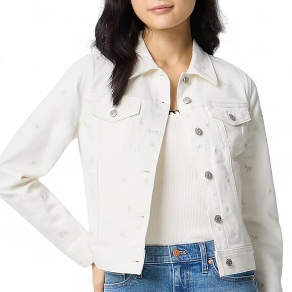 J. Crew Embroidered classic denim jacket Size Medium - Picture 1 of 9
